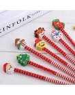 Papelería de Navidad Creativa 5 unids/lote Santa Claus muñeco de nieve árbol lápiz con capuchón con goma de borrar para suminist
