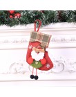 ZOTOONE Mini medias de Navidad calcetines Santa Claus Candy bolsa de regalo adornos navideños para el hogar fiesta adornos D
