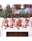 ZOTOONE Mini medias de Navidad calcetines Santa Claus Candy bolsa de regalo adornos navideños para el hogar fiesta adornos D