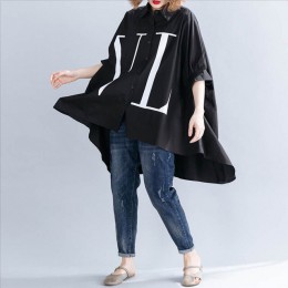 2019 blusa de verano para mujer talla grande 4XL 5XL 6XL de algodón de manga de murciélago de gran tamaño Vintage de lino camisa
