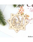10 Uds. DIY forma de ciervos y copos de nieve Natural Chip de madera de Navidad colgantes adornos de Navidad decoraciones de reg