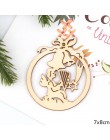 10 Uds. DIY forma de ciervos y copos de nieve Natural Chip de madera de Navidad colgantes adornos de Navidad decoraciones de reg