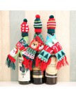 3 estilos nueva cubierta de punto decoración de Navidad cubierta de botella de vino aislamiento adornos navideños para el hogar 