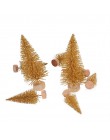 8 piezas árbol de Navidad Mini árboles artificiales decoraciones de Navidad para el hogar Oro Verde blanco árbol Navidad Año Nue