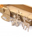 10 Uds. DIY copos de nieve, ciervos y árboles colgantes de madera adornos para fiestas de Navidad adornos de árbol de Navidad re