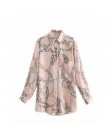 Camisa simple de satén con estampado de cadena retro para mujer, blusa informal de manga larga para mujer, tops holgados de moda
