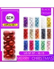 24 unids/lote Color 6 cm/2,4 pulgadas decoración de árbol de Navidad bola ornamentos colgar brillante Bola de adorno para la dec