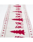 Algodón bordado Navidad manteles 180*35cm ciervo árbol de Navidad mantel Runner cubierta de tela para decoración de año nuevo pa