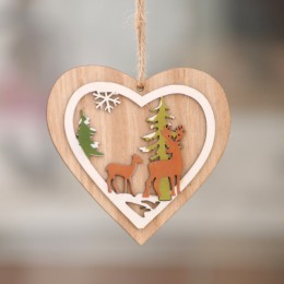 1 piezas decoración navideña de madera árbol de Navidad colgante adornos 3D colgante hogar Decoración de fiesta de año nuevo