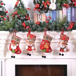 1 Pza medias de Navidad colgantes adornos de decoración de árbol de Navidad Año Nuevo bolsa de dulces calcetines de regalo media