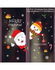 Pegatinas de Navidad de ventana Santa Claus muñeco de nieve pegatina con alce feliz adornos navideños para el hogar Navidad 2019