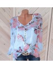 Túnica Mujer Tops y blusas Mujer Casual Floral estampado botón camisa chifón Irregular dobladillo Top blusas 2019