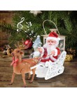 Santa Claus muñeca Elk trineo de juguete coche universal eléctrico con música niños Navidad juguete eléctrico muñeca casa Navida