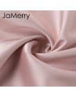 JaMerry Vintage rosa satinado mujeres blusa cuello tortuga plisada blusa de lujo camisa manga de linterna sólida moda elegante f