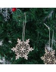 10 Uds. Feliz Navidad copo de nieve árbol de Navidad colgante adornos de madera fiesta adornos navideños para el hogar