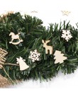 100 unids/lote adornos de árbol de Navidad de madera Mini copo de nieve árbol de Navidad colgantes decoración de Navidad para el