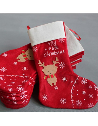 Grandes medias de Navidad regalos de tela Santa alce calcetines Navidad adorable bolsa de regalo para niños chimenea árbol de Na