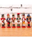 12CM 6 piezas Set madera Cascanueces muñeca marioneta soldado forma decoración colgante Año Nuevo adornos colgantes para árbol d