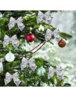 12 Uds. Bowknots brillantes adornos de árbol de Navidad colgante de decoración de Navidad adornos suministros para fiesta en cas