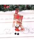 Media de Navidad Mini calcetín Santa Claus Candy bolsa de regalo árbol de Navidad colgante decoración Oct31 Drop Ship