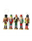 12CM 6 piezas Set madera Cascanueces muñeca marioneta soldado forma decoración colgante Año Nuevo adornos colgantes para árbol d