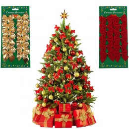12 unids/set encantador arco decoración del árbol de Navidad DIY adorno de Navidad Bowknot adornos para decoración de la boda de