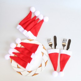 10 piezas decoraciones navideñas vajilla decorativa tapas navideñas cubertería soporte cuchillo tenedor juego cuchara bolsa de b