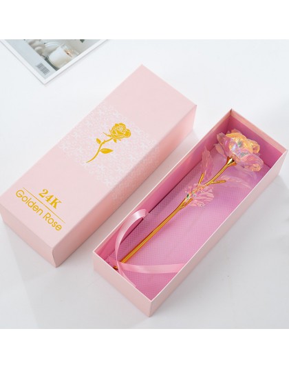 Envío Directo regalo creativo del Día de San Valentín 24K hoja de oro rosa dura para siempre amor boda decoración rosa con embal