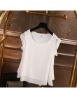 Blusa de mujer de manga corta de marca de moda de verano nueva camisa de gasa blusa Casual de cuello redondo talla grande transp