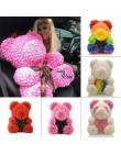 2019 venta al por mayor barato 40cm oso rojo oso de peluche rosa flor Artificial decoración de Navidad regalos para mujeres rega