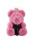 2019 venta al por mayor barato 40cm oso rojo oso de peluche rosa flor Artificial decoración de Navidad regalos para mujeres rega