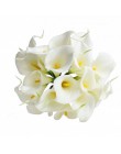 10 cabezas blancas cala lirio Artificial nupcial ramo cabeza látex de tacto real flor Artificial decoración de la boda