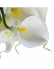 10 cabezas blancas cala lirio Artificial nupcial ramo cabeza látex de tacto real flor Artificial decoración de la boda
