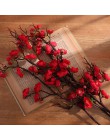 Erxiaobao Rosa Blanco rojo invernal flor de ciruelo Artificial flores falsas de cerezo de seda plantas fiesta boda hogar Decorac