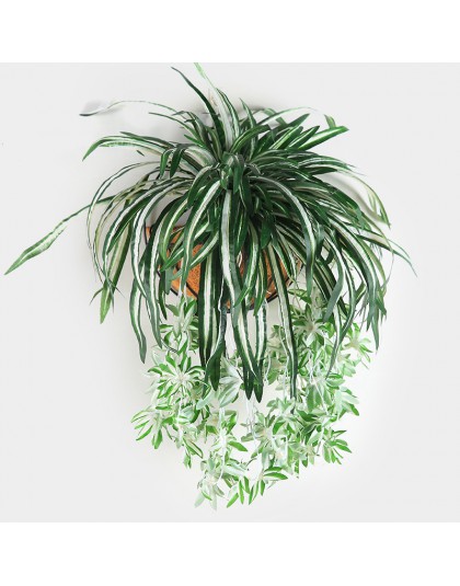 Luyue 65cm plantas de flores artificiales colgantes en la pared Chlorophytum macetas plantas verdes PVC falso simulación flor sa