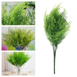 7 tallos de verde hierba de helecho planta helecho artificial persa hojas flores colgando de la pared de plantas de la boda inic