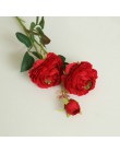 YO CHO Rosa flores artificiales 3 cabezas peonías blancas flores de seda rojo rosa azul flor falsa decoración de boda para el ho
