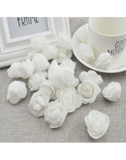 100 piezas flor Artificial barato PE espuma rosas cabeza flor falsa decoración de boda hecha a mano para scrapbooking caja de re
