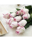 10 Uds. 11 Uds./lote flores artificiales de rosa de seda flores rosas de toque Real para año nuevo hogar Decoración de la boda f