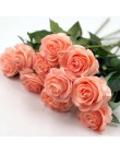 10 Uds. 11 Uds./lote flores artificiales de rosa de seda flores rosas de toque Real para año nuevo hogar Decoración de la boda f