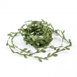 5M seda en forma de hoja hecho a mano hojas verdes artificiales DIY para la decoración de la caja de boda follaje artesanal coro
