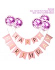 1set para Feliz cumpleaños carta Banner globos de confeti dorados y rosas Baby Shower cumpleaños fiesta decoraciones niño niña n