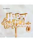 Oro plata negro acrílico mano escritura Feliz cumpleaños pastel decoración postre para fiesta de cumpleaños Regalos encantadores