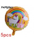 5 uds globos de unicornio 18 pulgadas estrella globo redondo Baby Shower fiesta de cumpleaños globos de decoración para niños de