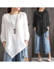 Celmia mujeres Vintage algodón Lino blusas 2019 otoño manga larga talla grande camisetas asimétricas Casual suelta Camisa femeni