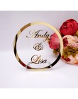 Redondo personalizado boda nombre personalizado espejo marco acrílico Babyshower palabra signo círculo forma fiesta decoración c
