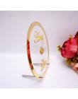 Redondo personalizado boda nombre personalizado espejo marco acrílico Babyshower palabra signo círculo forma fiesta decoración c