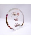 Redondo personalizado boda nombre espejo marco acrílico pegatina Babyshower palabra signo círculo forma fiesta decoración con uñ