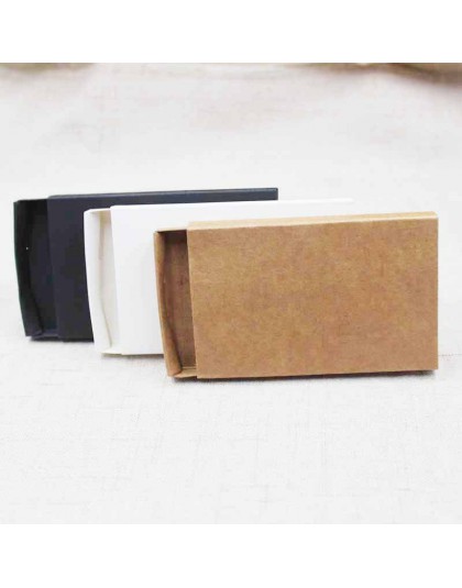 10 Uds. DIY en blanco kraft/negro/blanco caja de cartón deslizante cajón REGALO/favor del caramelo caja de exhibición de embalaj