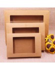 10 Uds. Nuevo 2018 Diy Kraft/caja de papel de ventana Vintage/caja de regalo de boda caja de favor puede logotipo personalizado 